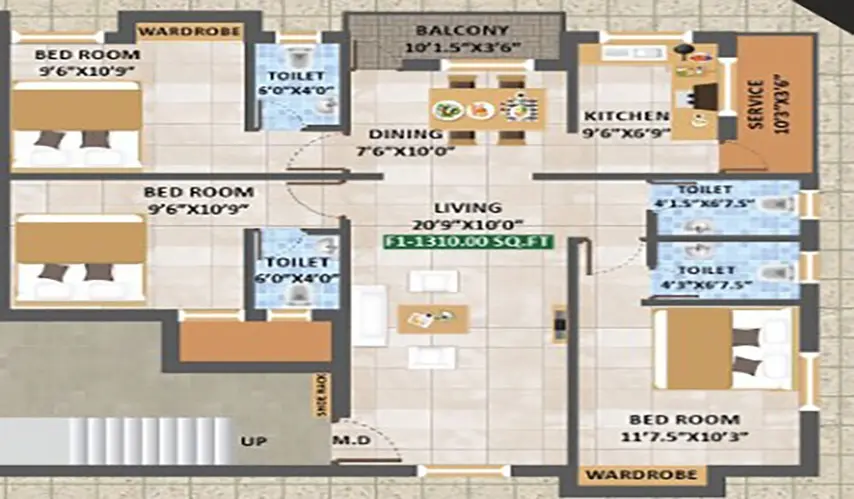 32807_threebhk_1310_ACS Elegance-1310